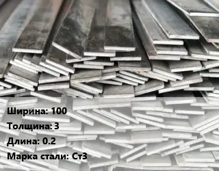 Полоса стальная 100х3 L=0.2 Сталь: Ст3